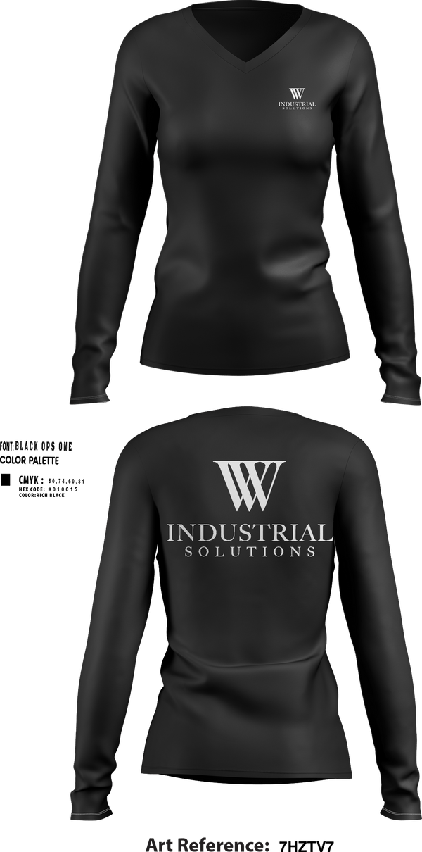Womens Long Sleeve Vneck Shirt, WV Industrial Solutions, , Teamtime, Team time, sublimation, custom sports apparel, team uniforms, spirit wear, spiritwear, sports uniforms, custom shirts, team store, custom team store, fundraiser sports, apparel fundraiser