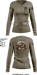 776 EABS 35184254 Women's Long Sleeve V-neck Shirt -1 2