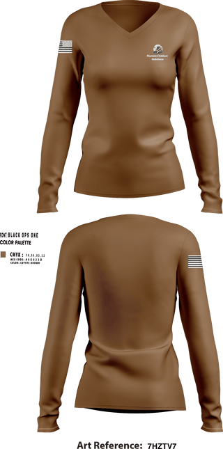Womens Long Sleeve Vneck Shirt 1, Marrero Outdoor Solutions, , Teamtime, Team time, sublimation, custom sports apparel, team uniforms, spirit wear, spiritwear, sports uniforms, custom shirts, team store, custom team store, fundraiser sports, apparel fundraiser