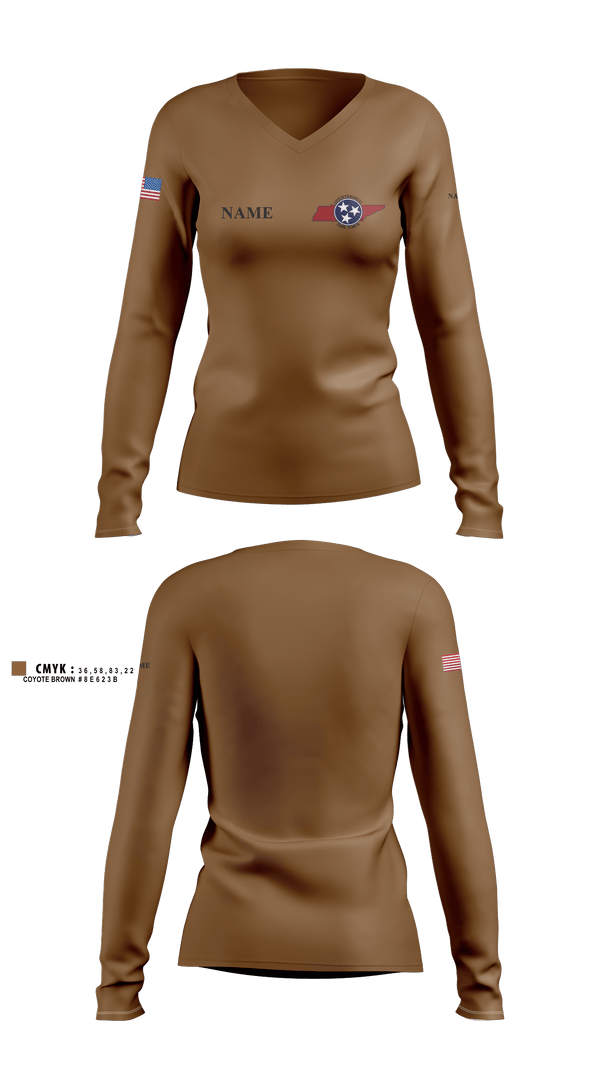 Womens Long Sleeve Vneck Shirt 1, TN CDTF, Softball, Teamtime, Team time, sublimation, custom sports apparel, team uniforms, spirit wear, spiritwear, sports uniforms, custom shirts, team store, custom team store, fundraiser sports, apparel fundraiser