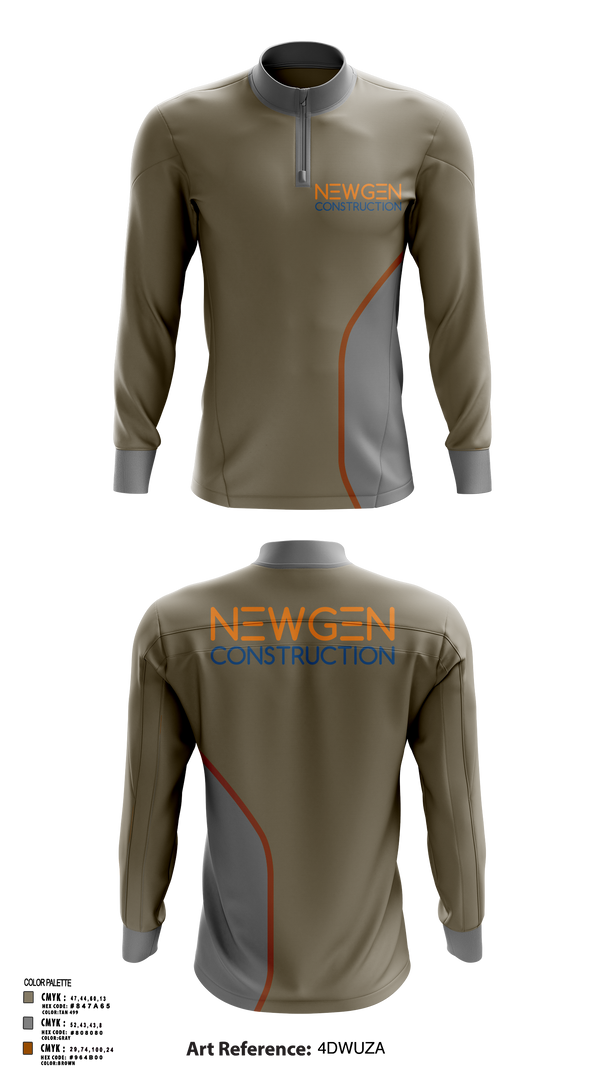 Quarter Zip Jacket, Newgen Constrction, , Teamtime, Team time, sublimation, custom sports apparel, team uniforms, spirit wear, spiritwear, sports uniforms, custom shirts, team store, custom team store, fundraiser sports, apparel fundraiser