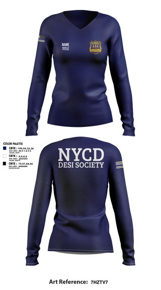 Womens Long Sleeve Vneck Shirt, NYCD DESI SOCIETY, Police, Teamtime, Team time, sublimation, custom sports apparel, team uniforms, spirit wear, spiritwear, sports uniforms, custom shirts, team store, custom team store, fundraiser sports, apparel fundraiser