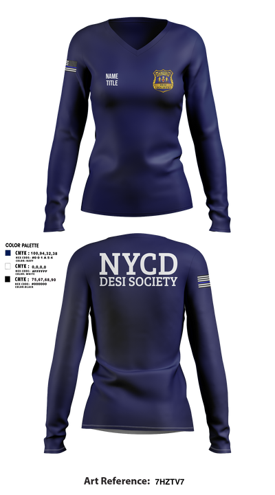 NYCD DESI SOCIETY 34062246 Women's Long Sleeve V-neck Shirt - 118