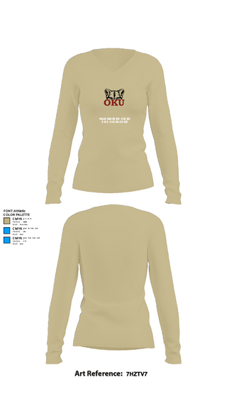 Womens Long Sleeve Vneck Shirt, Oklahoma Union Senior High School Cheer, Cheer, Teamtime, Team time, sublimation, custom sports apparel, team uniforms, spirit wear, spiritwear, sports uniforms, custom shirts, team store, custom team store, fundraiser sports, apparel fundraiser