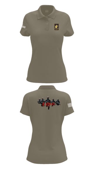 Women's Short Sleeve Performance Polo, Alpha Company  2-27, Army, Teamtime, Team time, sublimation, custom sports apparel, team uniforms, spirit wear, spiritwear, sports uniforms, custom shirts, team store, custom team store, fundraiser sports, apparel fundraiser