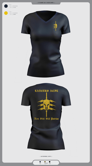 Womens Short Sleeve Vneck Shirt, LANCERS ACFL, Navy, Teamtime, Team time, sublimation, custom sports apparel, team uniforms, spirit wear, spiritwear, sports uniforms, custom shirts, team store, custom team store, fundraiser sports, apparel fundraiser