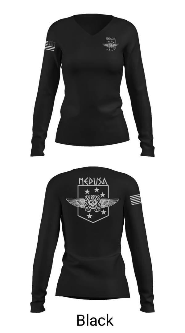 Women's Long Sleeve Vneck Shirt, 2D Marine Raider Battalion, Marines, Teamtime, Team time, sublimation, custom sports apparel, team uniforms, spirit wear, spiritwear, sports uniforms, custom shirts, team store, custom team store, fundraiser sports, apparel fundraiser