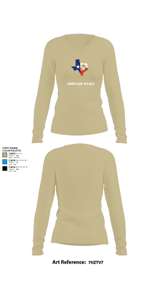 Womens Long Sleeve Vneck Shirt, Goodfellow AFB MCD, Marines, Teamtime, Team time, sublimation, custom sports apparel, team uniforms, spirit wear, spiritwear, sports uniforms, custom shirts, team store, custom team store, fundraiser sports, apparel fundraiser