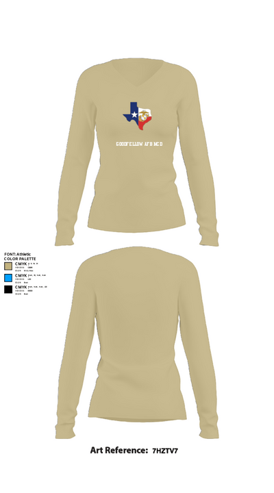 Goodfellow AFB MCD 8795837 Women's Long Sleeve V-neck Shirt - 82