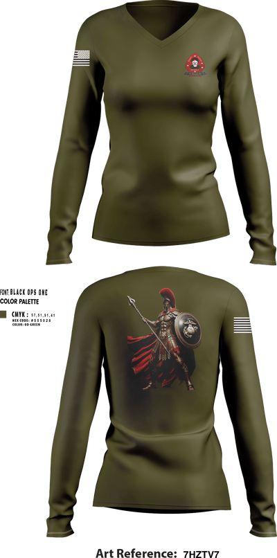 2nd Recon 29703563 Women's Long Sleeve V-neck Shirt - 251