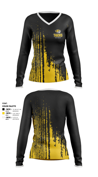 Womens Long Sleeve Vneck Shirt, Halls Junior High School, Softball, Teamtime, Team time, sublimation, custom sports apparel, team uniforms, spirit wear, spiritwear, sports uniforms, custom shirts, team store, custom team store, fundraiser sports, apparel fundraiser