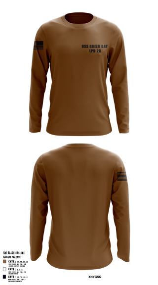 Long Sleeve Performance Shirt, USS GREEN BAY LPD 20, Navy, Teamtime, Team time, sublimation, custom sports apparel, team uniforms, spirit wear, spiritwear, sports uniforms, custom shirts, team store, custom team store, fundraiser sports, apparel fundraiser