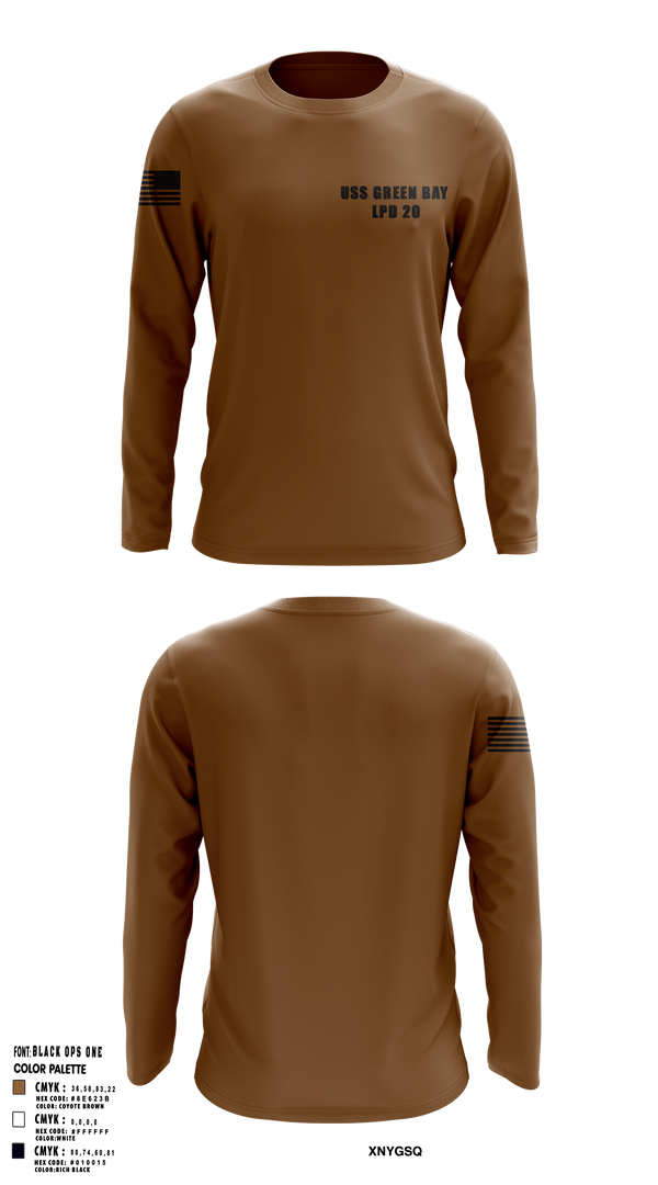 Long Sleeve Performance Shirt, USS GREEN BAY LPD 20, Navy, Teamtime, Team time, sublimation, custom sports apparel, team uniforms, spirit wear, spiritwear, sports uniforms, custom shirts, team store, custom team store, fundraiser sports, apparel fundraiser