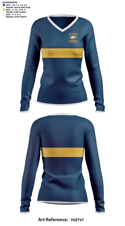 Franklin County High School Cheer 12628836 Women's Long Sleeve V-neck Shirt - 51