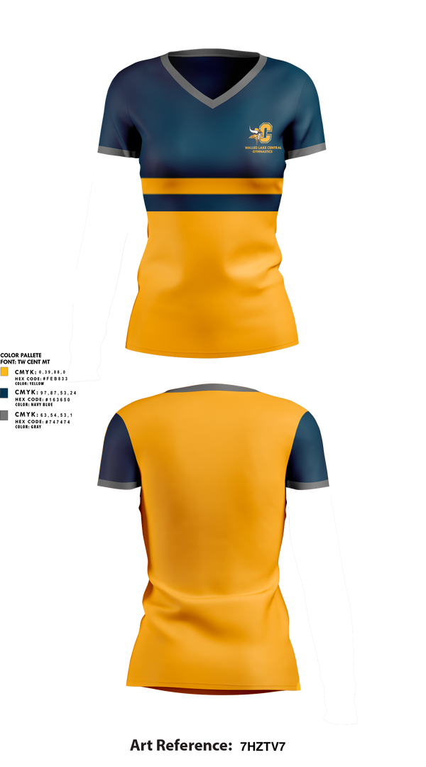 Womens Short Sleeve Vneck Shirt, Walled Lake Central Gymnastics, Spirit Store, Teamtime, Team time, sublimation, custom sports apparel, team uniforms, spirit wear, spiritwear, sports uniforms, custom shirts, team store, custom team store, fundraiser sports, apparel fundraiser