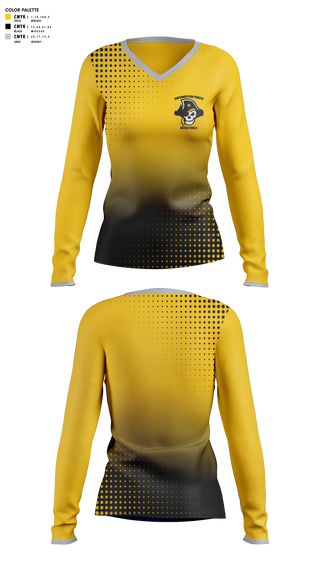 Womens Long Sleeve Vneck Shirt 1, Southwestern Pirates, Women's Basketball, Teamtime, Team time, sublimation, custom sports apparel, team uniforms, spirit wear, spiritwear, sports uniforms, custom shirts, team store, custom team store, fundraiser sports, apparel fundraiser