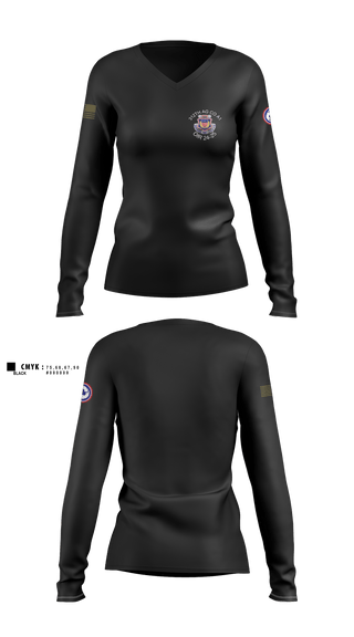 Womens Long Sleeve Vneck Shirt, 312th HR CO, A1 Postal, Army, Teamtime, Team time, sublimation, custom sports apparel, team uniforms, spirit wear, spiritwear, sports uniforms, custom shirts, team store, custom team store, fundraiser sports, apparel fundraiser