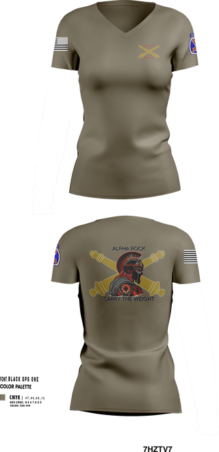 Womens Short Sleeve Vneck Shirt, ALPHA ROCK, Army, Teamtime, Team time, sublimation, custom sports apparel, team uniforms, spirit wear, spiritwear, sports uniforms, custom shirts, team store, custom team store, fundraiser sports, apparel fundraiser