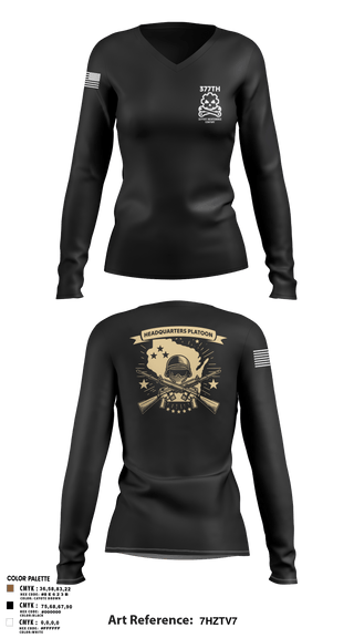 Womens Long Sleeve Vneck Shirt 1, 377th SMC, Army, Teamtime, Team time, sublimation, custom sports apparel, team uniforms, spirit wear, spiritwear, sports uniforms, custom shirts, team store, custom team store, fundraiser sports, apparel fundraiser