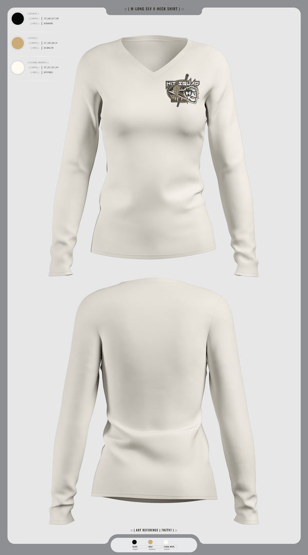 Womens Long Sleeve Vneck Shirt, San Jose Hitsquad, , Teamtime, Team time, sublimation, custom sports apparel, team uniforms, spirit wear, spiritwear, sports uniforms, custom shirts, team store, custom team store, fundraiser sports, apparel fundraiser