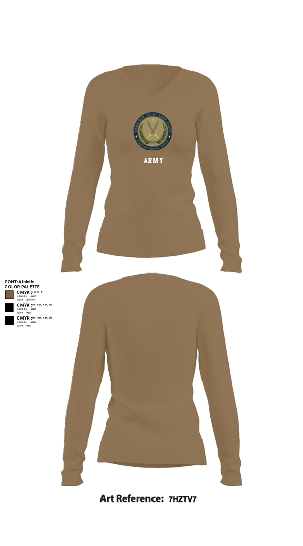 Women's Long Sleeve Vneck Shirt, 3-10 GSAB, Army, Teamtime, Team time, sublimation, custom sports apparel, team uniforms, spirit wear, spiritwear, sports uniforms, custom shirts, team store, custom team store, fundraiser sports, apparel fundraiser