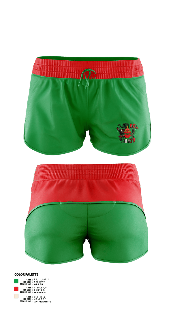Womens Shorts, Alma del barrio, Cheer, Teamtime, Team time, sublimation, custom sports apparel, team uniforms, spirit wear, spiritwear, sports uniforms, custom shirts, team store, custom team store, fundraiser sports, apparel fundraiser