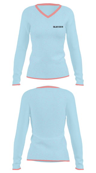 Women's Long Sleeve Vneck Shirt, Salahuddin, Golf, Teamtime, Team time, sublimation, custom sports apparel, team uniforms, spirit wear, spiritwear, sports uniforms, custom shirts, team store, custom team store, fundraiser sports, apparel fundraiser