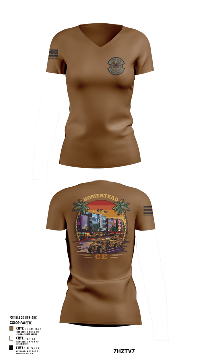 482D Civil Engineer Squadron 21891413 Women's Short Sleeve V-neck Shirt - 123