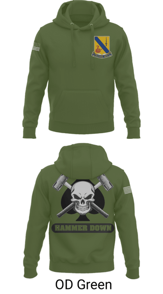 Hoodie, 2-14 CAV ACE HIGH, Army, Teamtime, Team time, sublimation, custom sports apparel, team uniforms, spirit wear, spiritwear, sports uniforms, custom shirts, team store, custom team store, fundraiser sports, apparel fundraiser
