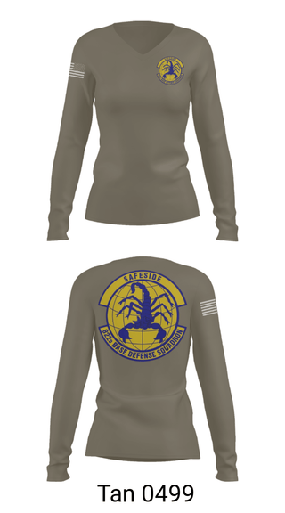 Women's Long Sleeve Vneck Shirt, Safeside, Air Force, Teamtime, Team time, sublimation, custom sports apparel, team uniforms, spirit wear, spiritwear, sports uniforms, custom shirts, team store, custom team store, fundraiser sports, apparel fundraiser