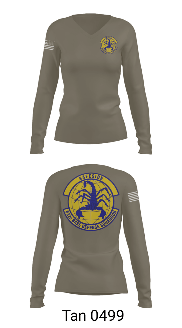 Women's Long Sleeve Vneck Shirt, Safeside, Air Force, Teamtime, Team time, sublimation, custom sports apparel, team uniforms, spirit wear, spiritwear, sports uniforms, custom shirts, team store, custom team store, fundraiser sports, apparel fundraiser