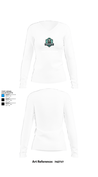 Daddy’s Beard Company 9064632 Women's Long Sleeve V-neck Shirt - 15