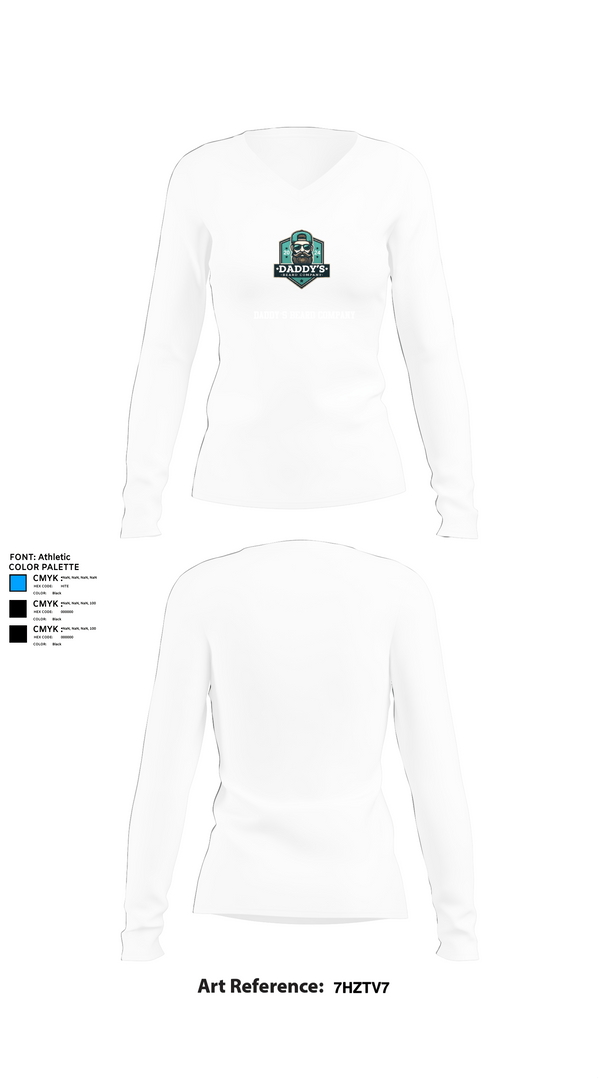 Womens Long Sleeve Vneck Shirt, Daddy’s Beard Company, , Teamtime, Team time, sublimation, custom sports apparel, team uniforms, spirit wear, spiritwear, sports uniforms, custom shirts, team store, custom team store, fundraiser sports, apparel fundraiser
