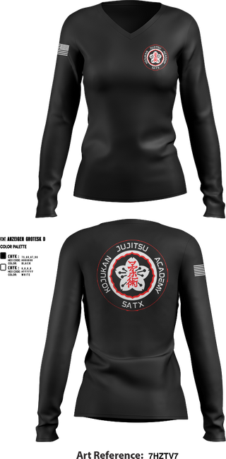 Womens Long Sleeve Vneck Shirt, Kojukan JuJitsu, Wrestling, Teamtime, Team time, sublimation, custom sports apparel, team uniforms, spirit wear, spiritwear, sports uniforms, custom shirts, team store, custom team store, fundraiser sports, apparel fundraiser