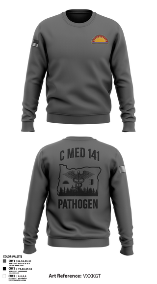 Crew Neck Sweatshirt, C Med, National Guard, Teamtime, Team time, sublimation, custom sports apparel, team uniforms, spirit wear, spiritwear, sports uniforms, custom shirts, team store, custom team store, fundraiser sports, apparel fundraiser
