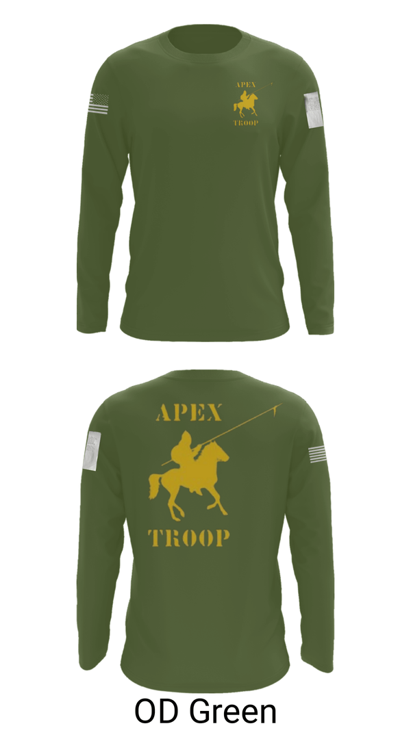 Long Sleeve Performance Shirt, Alpha Troop, 1-221 CAV, National Guard, Teamtime, Team time, sublimation, custom sports apparel, team uniforms, spirit wear, spiritwear, sports uniforms, custom shirts, team store, custom team store, fundraiser sports, apparel fundraiser