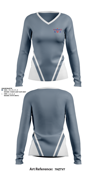 Womens Long Sleeve Vneck Shirt, Top Gun, Spirit Store, Teamtime, Team time, sublimation, custom sports apparel, team uniforms, spirit wear, spiritwear, sports uniforms, custom shirts, team store, custom team store, fundraiser sports, apparel fundraiser