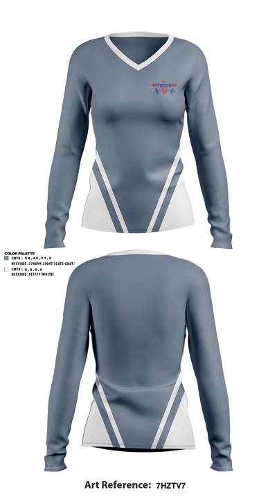 Top Gun 24117111 Women's Long Sleeve V-neck Shirt - 1