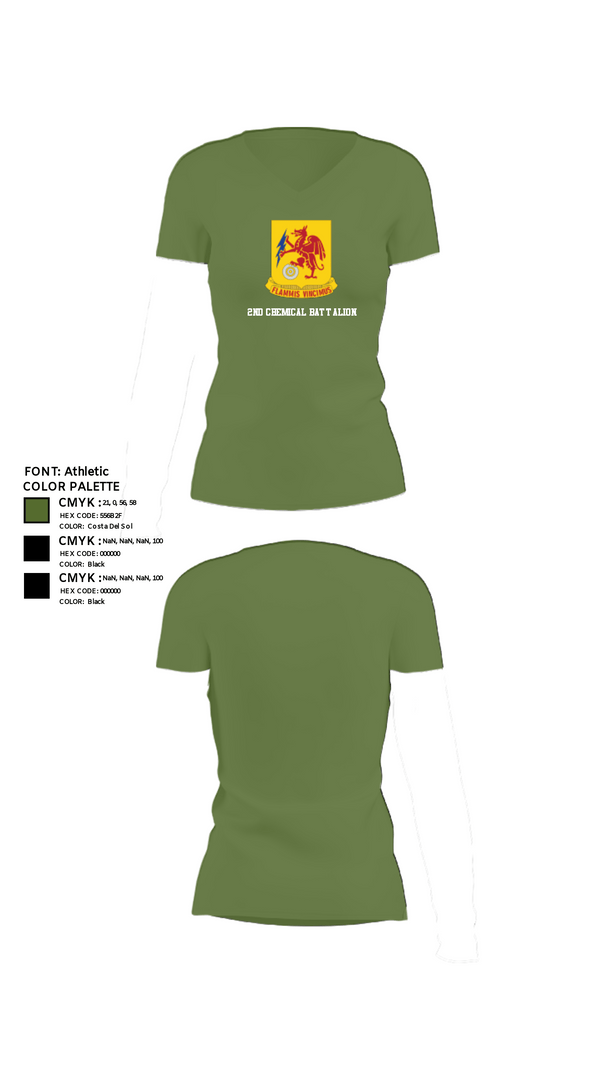 Women's Short Sleeve Vneck Shirt, 2nd Chemical Battalion, Army, Teamtime, Team time, sublimation, custom sports apparel, team uniforms, spirit wear, spiritwear, sports uniforms, custom shirts, team store, custom team store, fundraiser sports, apparel fundraiser