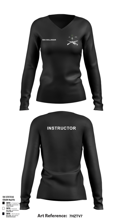 Sniper school 77093846 Women's Long Sleeve V-neck Shirt - 125