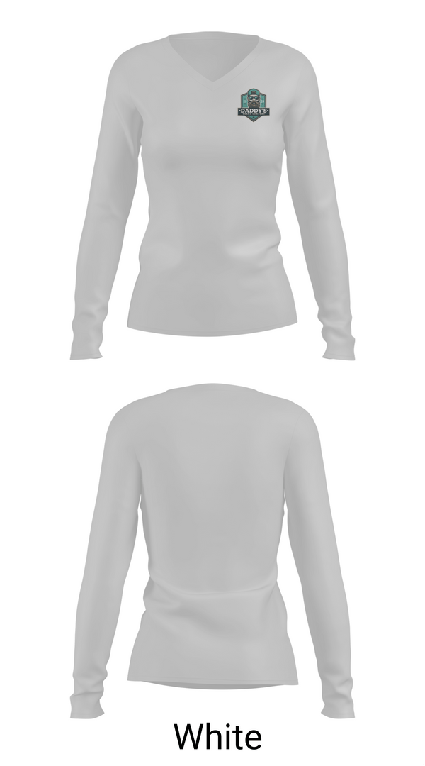 Womens Long Sleeve Vneck Shirt, Daddy’s Beard Company, , Teamtime, Team time, sublimation, custom sports apparel, team uniforms, spirit wear, spiritwear, sports uniforms, custom shirts, team store, custom team store, fundraiser sports, apparel fundraiser