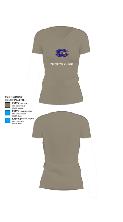 Falcon Team, JMRC 44221866 Women's Short Sleeve V-neck Shirt - 64