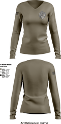 CREW 3 BUSTED BUZZARDS 64090708 Women's Long Sleeve V-neck Shirt - 1