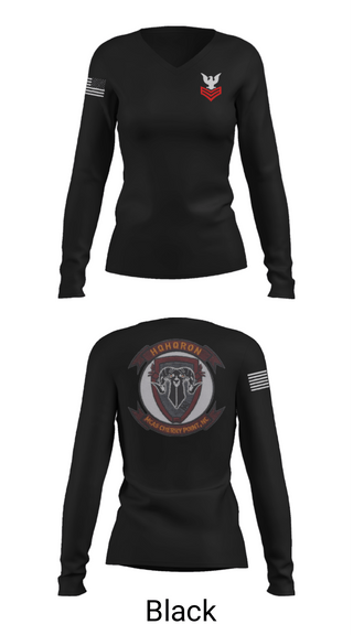 Women's Long Sleeve Vneck Shirt, MCAS CHERRY POINT. H&HS, Navy, Teamtime, Team time, sublimation, custom sports apparel, team uniforms, spirit wear, spiritwear, sports uniforms, custom shirts, team store, custom team store, fundraiser sports, apparel fundraiser