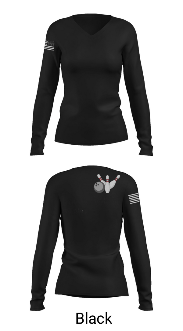 Womens Long Sleeve Vneck Shirt, The Perfect Pro Shop, Bowling, Teamtime, Team time, sublimation, custom sports apparel, team uniforms, spirit wear, spiritwear, sports uniforms, custom shirts, team store, custom team store, fundraiser sports, apparel fundraiser