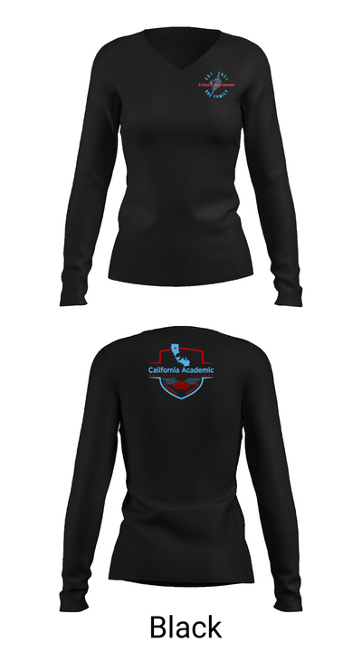 Team California Basketball 80865575 Women's Long Sleeve V-neck Shirt - 35