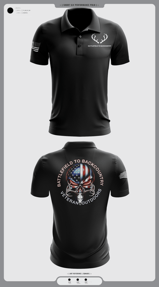 Short Sleeve Performance Polo, BATTLEFIELD TO BACKCOUNTRY, , Teamtime, Team time, sublimation, custom sports apparel, team uniforms, spirit wear, spiritwear, sports uniforms, custom shirts, team store, custom team store, fundraiser sports, apparel fundraiser