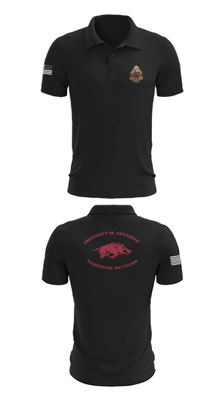 Short Sleeve Performance Polo, University of Arkansas Army ROTC - Razorback Battalion, Army, Teamtime, Team time, sublimation, custom sports apparel, team uniforms, spirit wear, spiritwear, sports uniforms, custom shirts, team store, custom team store, fundraiser sports, apparel fundraiser
