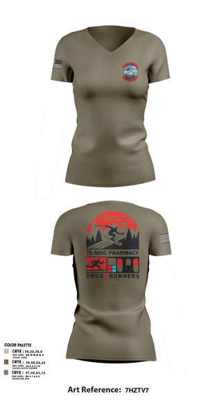 Womens Short Sleeve Vneck Shirt, 75 HCOS SGGD, Air Force, Teamtime, Team time, sublimation, custom sports apparel, team uniforms, spirit wear, spiritwear, sports uniforms, custom shirts, team store, custom team store, fundraiser sports, apparel fundraiser