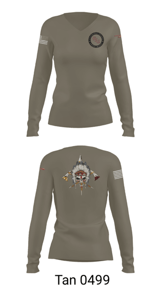 Women's Long Sleeve Vneck Shirt, Seminole Battalion, Army, Teamtime, Team time, sublimation, custom sports apparel, team uniforms, spirit wear, spiritwear, sports uniforms, custom shirts, team store, custom team store, fundraiser sports, apparel fundraiser